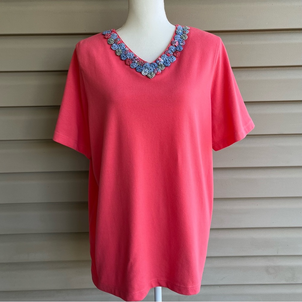 •Koret Francisca• Vintage Embellished Textured Knit Top - Size 1X